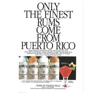 Ronrico Puerto Rico Rum AD Rum Runner Drink 1990s  Vintage Print Ad